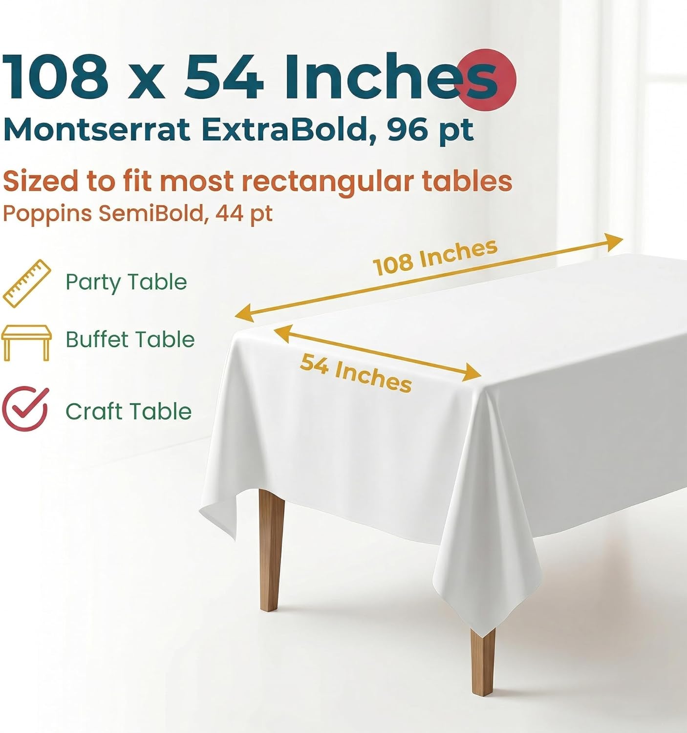 Plastic Table Cloth, 310 Ft X 54 in Disposable Tablecloth White Plastic Tablecloth with Any Cut Sliding Cutters Premium Table Cover Roll for Picnics, Parties, Birthdays, Weddings