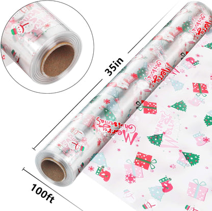 JOYIT 100 ft Clear Cellophane Wrap Roll (31.5 in x 100 ft) - 3 Mil Thicken Cellophane Roll,Cellophane Bags Large,Wrapping Paper for Flower Gift Baskets Wrap (31.5" fold into 16")