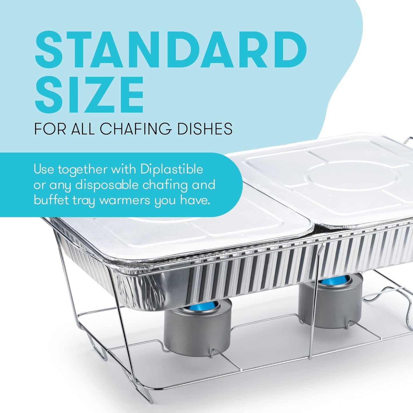 Disposable Chafing Dish Buffet Set Food Warming Trays - Buffet Set Trays Food Warmers for Parties & Events - Replacement Chafing Dishes for Catering (9 Serving Utensil Set)