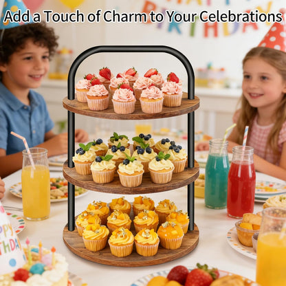 Cupcake Stand, Wooden Cupcake Stand for 100 Cupcakes 3 Tier Large Dessert Table Display Set Cupcake Tower Tiered Tray Stand Serving Tray for Party Supplies Vendor Display Farmhouse Decor