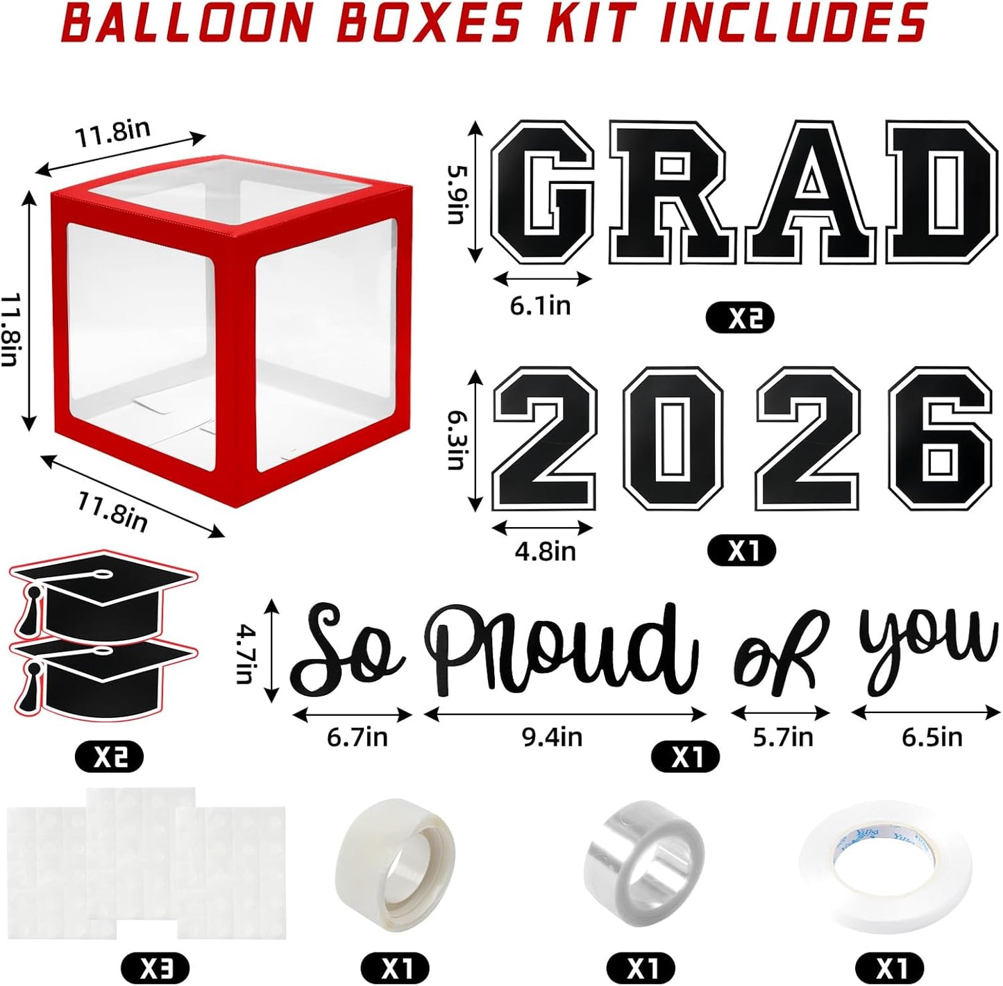 Graduation Decorations 2026 Graduation Party Decorations Set of 4 Boxes with 129pcs Balloons Arch Garland Kit Party Supplies for Any Grades Blue