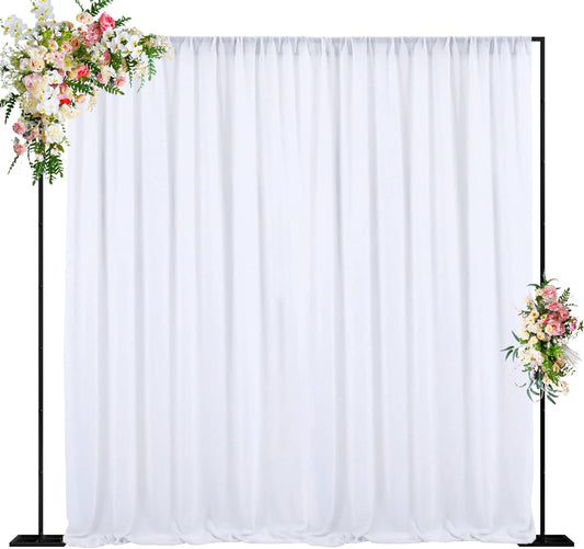 Wokceer 10x10 FT Backdrop Stand Heavy Duty Pipe and Drape Kit, Adjustable Gold Backdrop Stand for Wedding Birthday Party Photography Photo Booth Background Christmas Decoration
