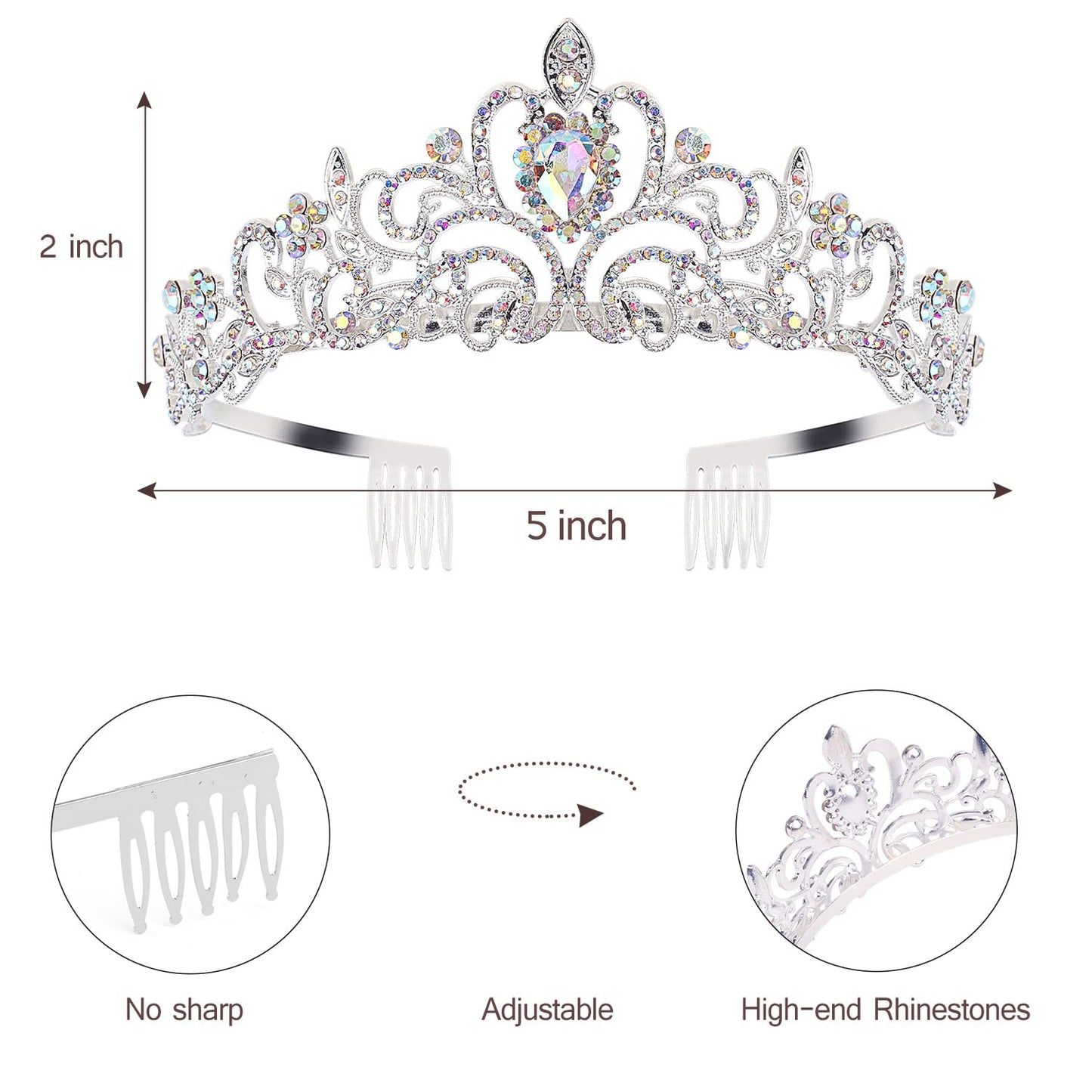 Princess Birthday Tiara - Happy Crown for Girls & Women, Decorative Accessory