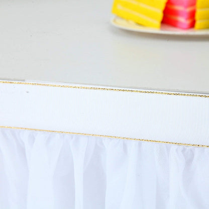 Suppromo 6ft Pink Tulle Table Skirt Baby Shower Tablecloth for Rectangle Tables or Round Tables Pink Ruffle Tutu Table Skirts Desk Skirt for Princess Girls Birthday Party Cake Dessert Decorations