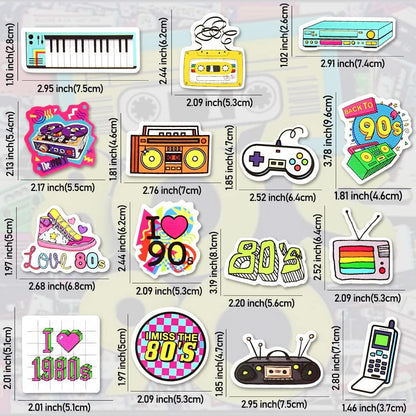 QTL Neon Stickers for Teens & Students Prizes, Waterproof Vinyl Party Favor Stickers, School Rewards, Water Bottle and Laptop, 50PCS - Colors A