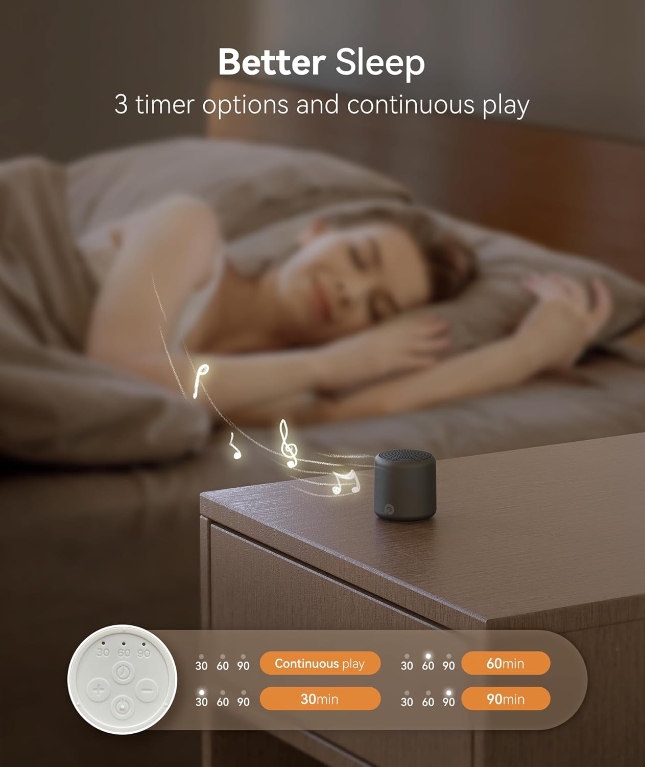 Dreamegg Portable Travel White Noise Machine for Sleep, Features Powerful Battery, Egg-Sized, 16 Nature Sounds, Timer, for Baby Adults Office Privacy Home Gift, Cream