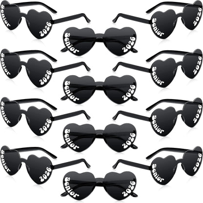 Xuhal 2026 Graduation Glasses Heart Shaped Plastic Eyeglasses Graduation Party Favor Photo Props