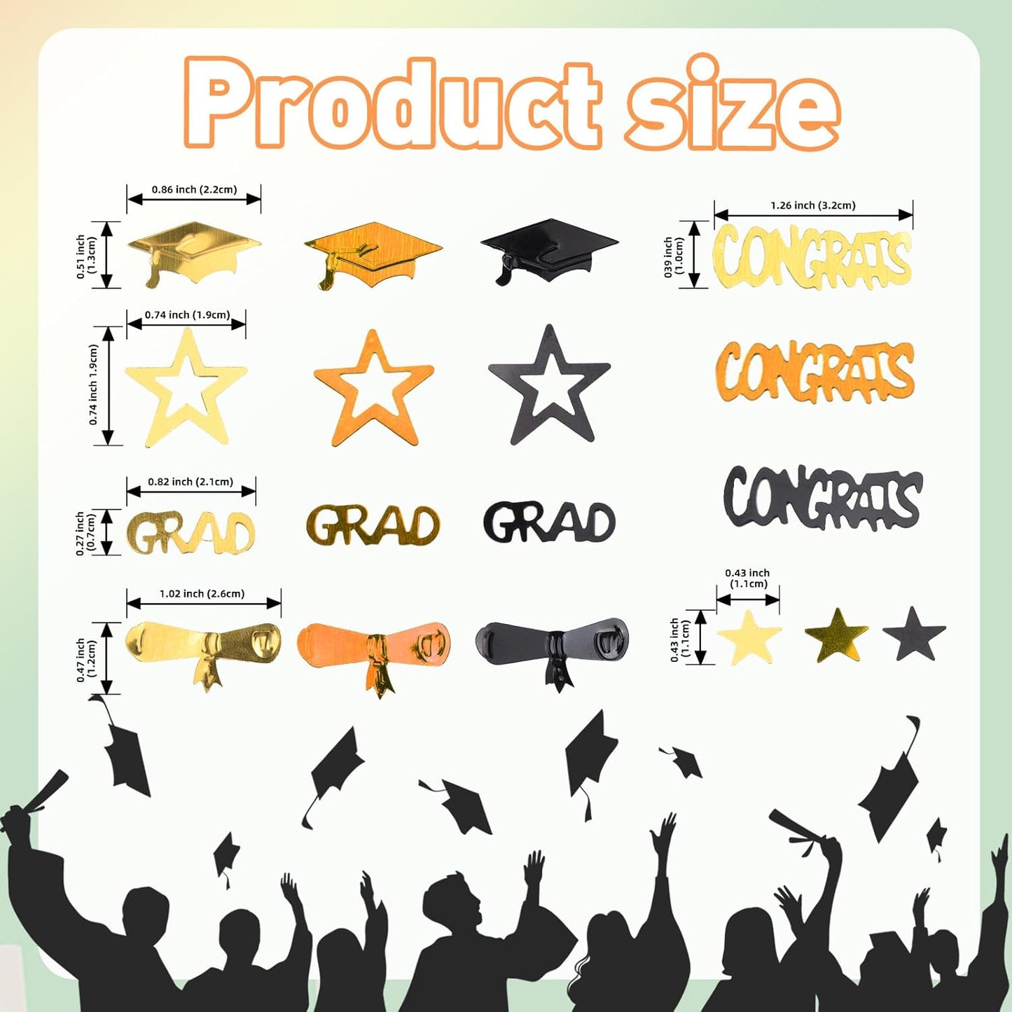 Gold and Black Graduation Confetti 2026, 1000 Pcs Congrats Grad Confetti Class of 2026 Party Table Centerpiece for 2026 Graduation Party Decorations
