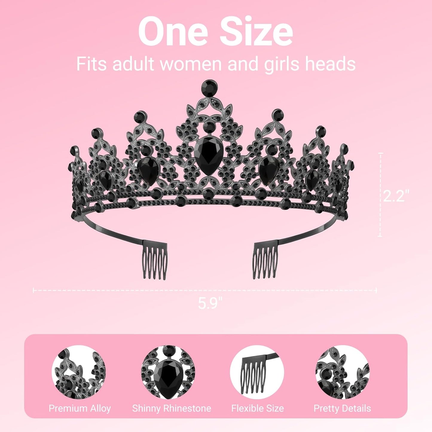 Birthday Tiara and Crown with Sash, Birthday Tiara for Women Party Silver