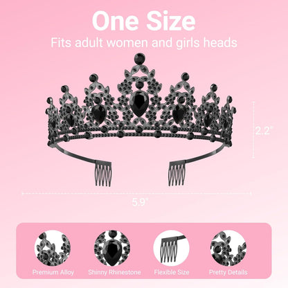 Birthday Tiara and Crown with Sash, Birthday Tiara for Women Party Silver
