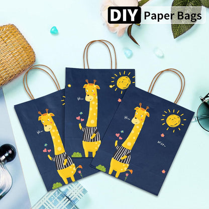 RACETOP 32 Pack Small Paper Gift Bags with Handles, 5.8"×3.2"×8.25" Kraft Paper Party Favor Bags Bulk for Kids Birthday, Baby Shower, Crafts, Wedding, Party Supplies (8 Colors)