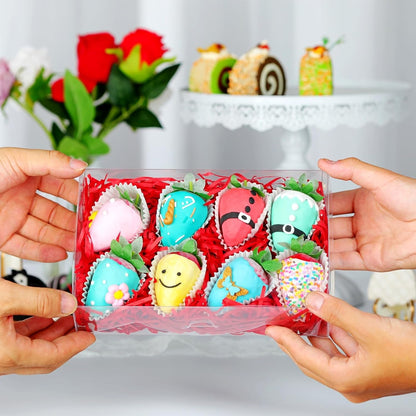 50 PCS 8x5x2 Inch Bakery Boxes with Window for Chocolate Covered Strawberries, Cookies, Cakesickle, Browines, Donut &More