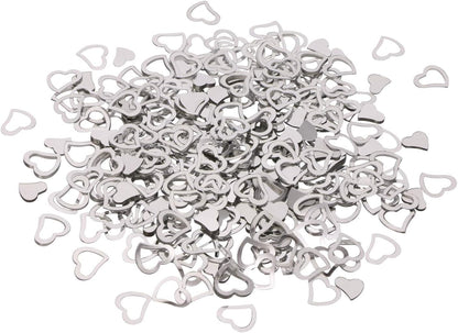 ONLYKXY 1200Pcs Love Heart Shaped Confetti, Table Wedding Decoration, Glitter Confetti for Wedding Party (Silver)