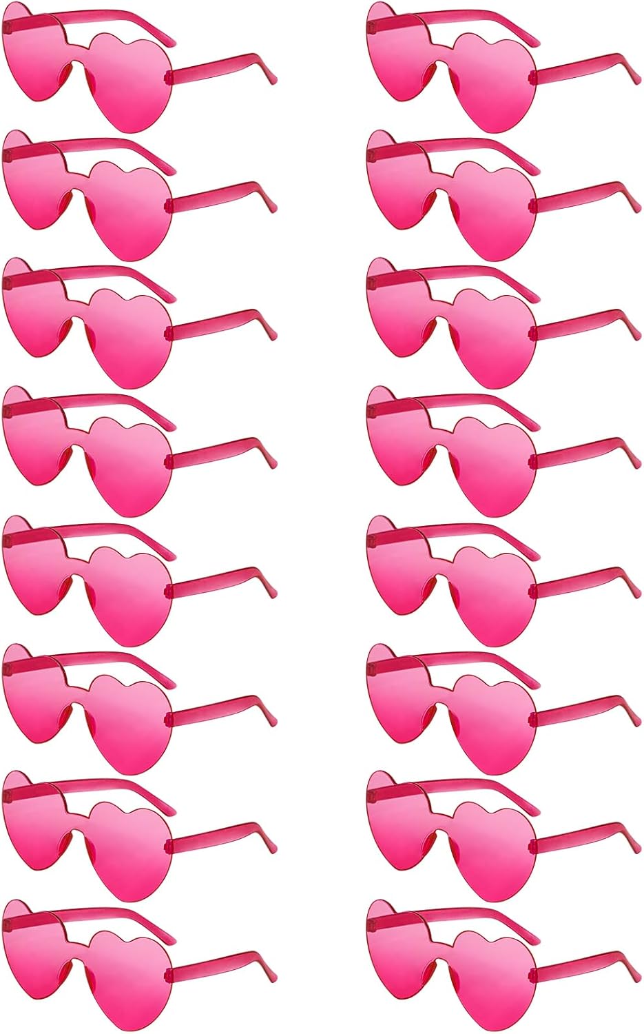 Matcheck 16 Heart Shaped Rimless Sunglasses Transparent Candy Colored Glasses Frameless Party Eyewear for Women