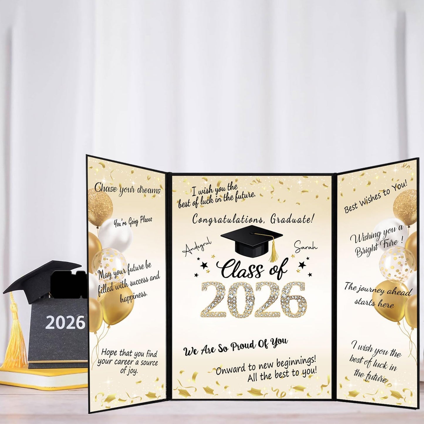 QIYANPAX Graduation Guest Book 2026, Blue and Gold Graduation Decorations Class of 2026, Graduation Signature Book, Congrats Grad Guest Book Alternative, Unique Graduation Gifts
