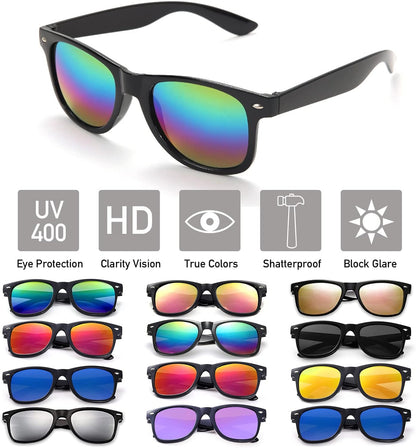 Party Sunglasses Bulk - Adult Retro Plastic Pack of 12 Vintage Sunglasses for Men Women - Party Favors
