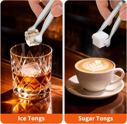 Mini Serving Tongs, Anytrp 18-Packs Stainless Steel Sugar Tongs, 4.3inch Ice Tongs Kitchen Appetizers Tongs for Coffee Bar, Tea Party, Desserts Party, Sugar and Ice Bucket