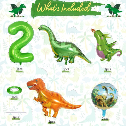 Dinosaur 5th Birthday Decorations, Dinosaur Birthday Party Decorations with Giant Inflatable Dinosaur Balloons 40 Inch Helium Foil Mylar Number 5 Balloons for Dinosaur Theme Birthday Party Decorations