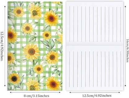 24 Pieces Sunflower Themed Small Pocket Notebook Journals Bulk 12 Distinct Yellow Floral Designs Lined Inner Pages Mini Memo Notepads for Home Office Stationery Supplies Sunflower Party Favors