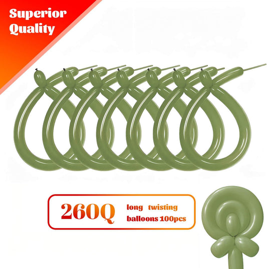 260 Clear Long Balloons for Animals, Thickening Skinny Latex Twisting for Arch Modeling Magic Clown Birthday Wedding Party Decorations 100pcs
