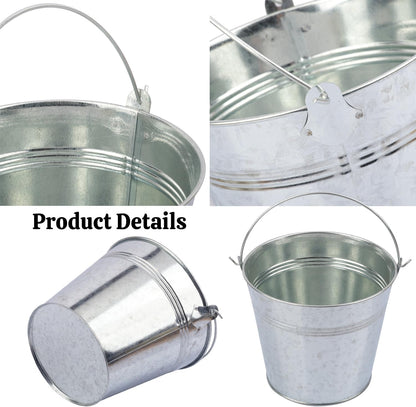 3 PCS 15.3 x 9 x 6 inches White Metal Galvanized Tub with Iron Handles, 3 Gallon Beverage Tubs for Parties, Large Ice Buckets for Beer, Wine, Cocktails & Outdoor Events