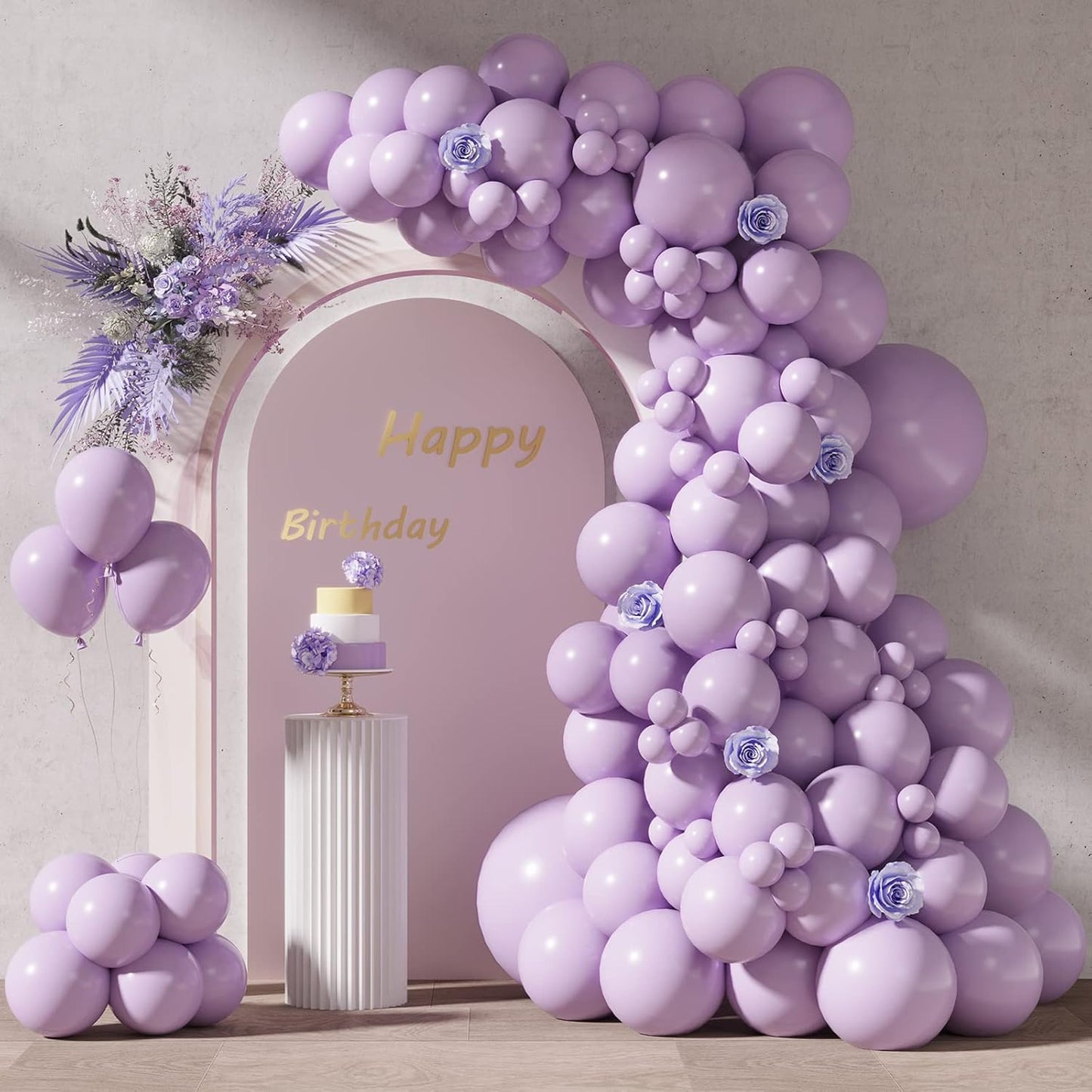 RUBFAC 87pcs Metallic Blue Silver Balloon Garland Arch Kit, 18 12 10 5 Inch Blue Silver Confetti Latex Party Balloons for Birthday Graduation Baby Shower Decoration