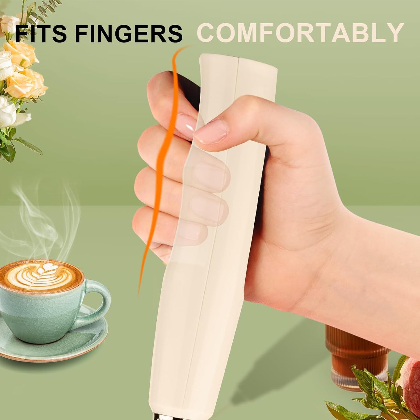 YUSWKO Black Handheld Milk Frother Wand for Coffee, Rechargeable Electric Whisk with 3 Heads 3 Speeds Drink Mixer Coffee Frother For Latte, Cappuccino, Hot Chocolate, Egg