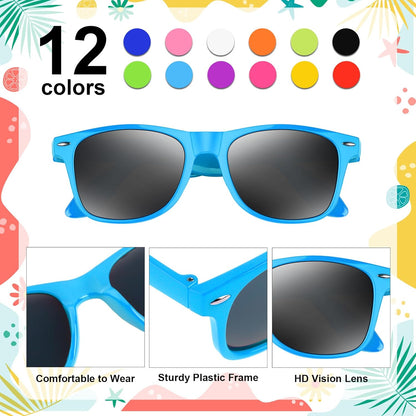 NEBURORA 6 Pack Neon Sunglasses Bulk Classic Retro Multicolor Party Sunglasses for Goody Bag Fillers Toys Adult Men Women Birthday Summer Beach Party Favors