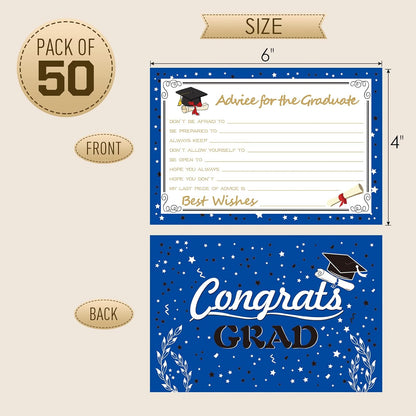 Graduation Advice Cards - 50-Pack Graduate Party Supplies 2026 Advice for the Graduate Decorations Party Favors Table Games Personalized Graduations Cards