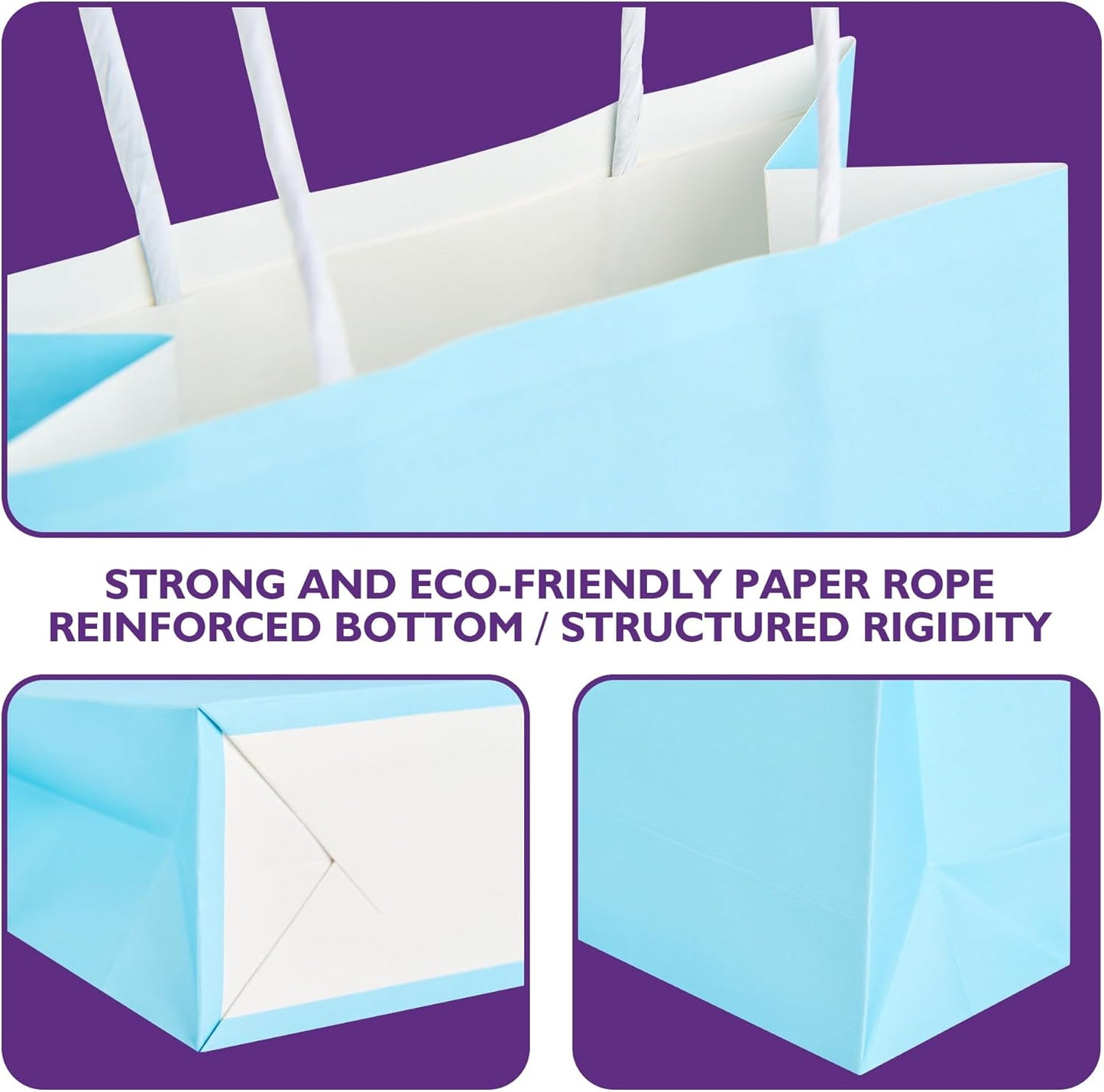 32 Pack Paper Gift Bags with Handles, 5.8"×3.2"×8.25" Party Favor Bags, Gift Bags, Small Gift Bags with Handles, Party Bags, Small Goodie Bags Bulk for Birthday, Crafts, Wedding, Party Supplies (8 Colors)