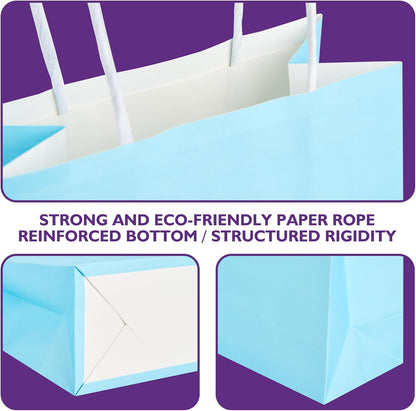 32 Pack Paper Gift Bags with Handles, 5.8"×3.2"×8.25" Party Favor Bags, Gift Bags, Small Gift Bags with Handles, Party Bags, Small Goodie Bags Bulk for Birthday, Crafts, Wedding, Party Supplies (8 Colors)