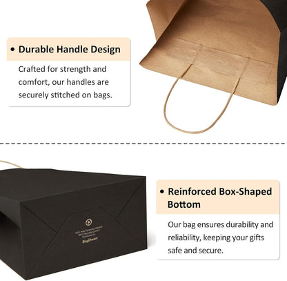 BagDream Gift Bags 100Pcs 5.25x3x8 Small Kraft Paper Gift Bags with Handles Bulk, Brown Paper Sacks for Small Business, Retail, Merchandise, Wedding Birthday Party Favor
