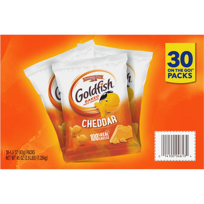 Goldfish Crackers Big Smiles Variety Pack with Cheddar, Colors, and Pretzels, Snack Packs, 30 Ct