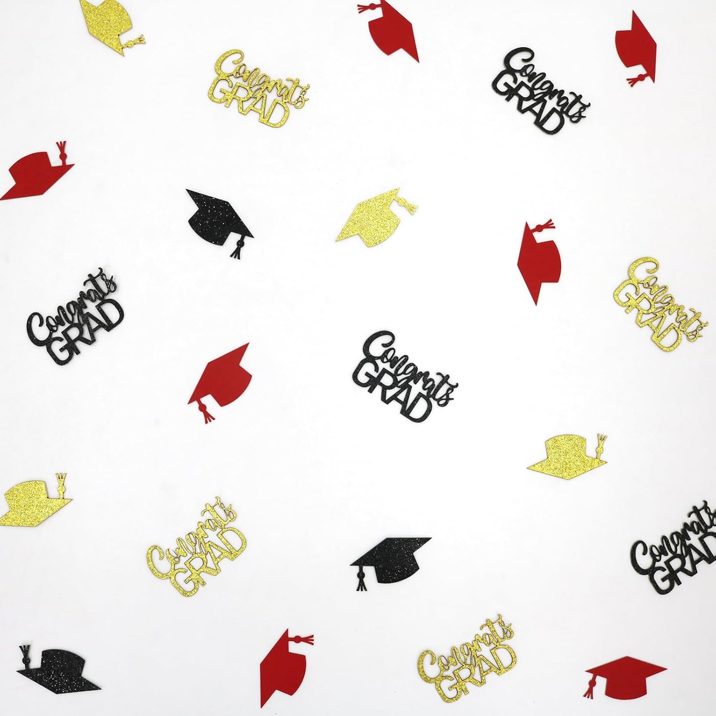 200PC Gold Graduation Confetti Class of 2026 Congrats Grad Confetti for Table Grad Cap Scatters for Graduation party decorations 2026