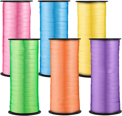 woric 6 Rolls Curling Ribbon Spring Easter Ribbon 1800 Feet Colorful Balloon String Ribbons 1/5 Inch Thin Ribbons for Arts Crafts Spring Mothers Day Graduation Wedding Birthday Party Gift Wrapping