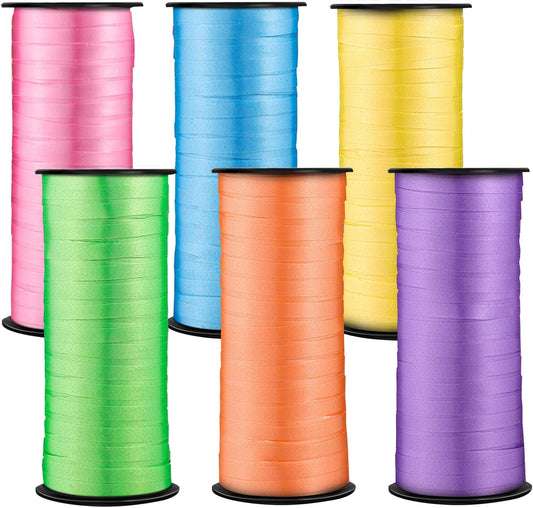 woric 6 Rolls Curling Ribbon Spring Easter Ribbon 1800 Feet Colorful Balloon String Ribbons 1/5 Inch Thin Ribbons for Arts Crafts Spring Mothers Day Graduation Wedding Birthday Party Gift Wrapping