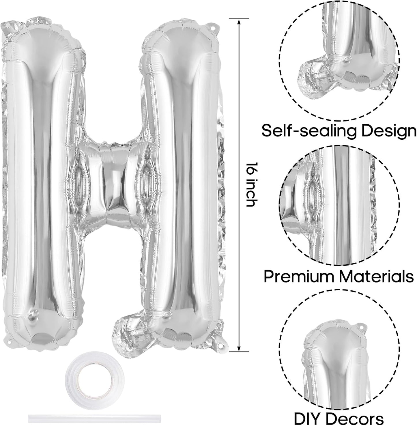 Happy Birthday Balloons Banner, Foil Balloon Personalized Name Letters Balloons Sign Birthday Party Decorations for Women Men Boys Girls Cream