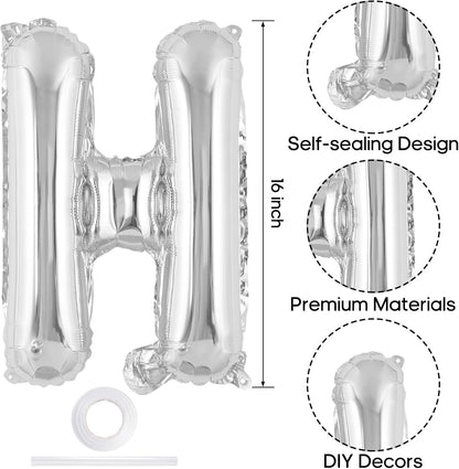 Happy Birthday Balloons Banner, Foil Balloon Personalized Name Letters Balloons Sign Birthday Party Decorations for Women Men Boys Girls Cream