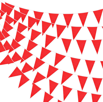 Hahafelt 100 Feet Pennant Banners Flags 75 Solid String Triangle Flags for Grand Opening, Carnival Theme Birthday Party Decoration Outdoor Events Classroom Decoration(Pink)