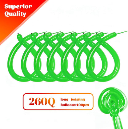 260 Clear Long Balloons for Animals, Thickening Skinny Latex Twisting for Arch Modeling Magic Clown Birthday Wedding Party Decorations 100pcs