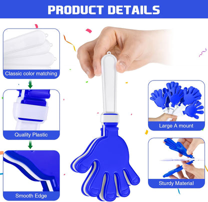 Junkin 48 Pcs Hand Clappers Bulk 7. 5 x 3. 5 Inches Noise Makers Party Favors Clapping Noise Maker Clacker for Birthdays Game Prizes Rewards Football Sporting Events Cheers Supplies (Black,White)