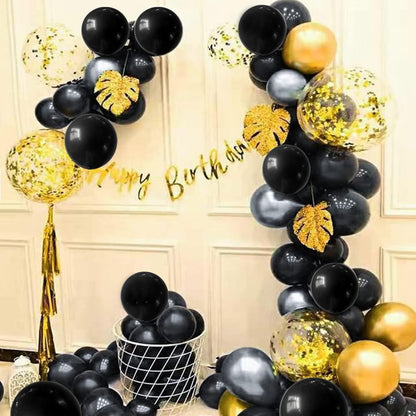 110pcs Black Balloon 12 inch, Black Latex Balloons for Birthday Party Baby Shower Wedding(with 2 Ribbons). - Colors B