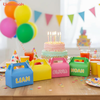 UnicoPak 30 Pack Party Favor Boxes Treat Boxes, White Gable Gift Boxes for Party Favors Goodies Cookies Treats Candies Meals Lunch, 6.5x3.5x3.5 Inches
