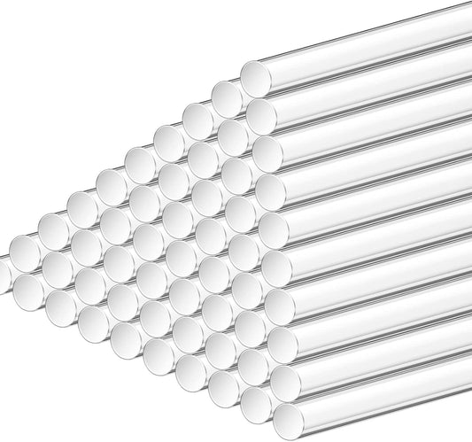 Outus 100 Pcs Acrylic Lollipop Sticks 6 Inches Clear Cake Pops Sticks Reusable Cocktail Stirrer Acrylic Rods for Drinking Stirring Making Ice Lolly Lollipops Cake Candies Chocolates Cookies Dessert