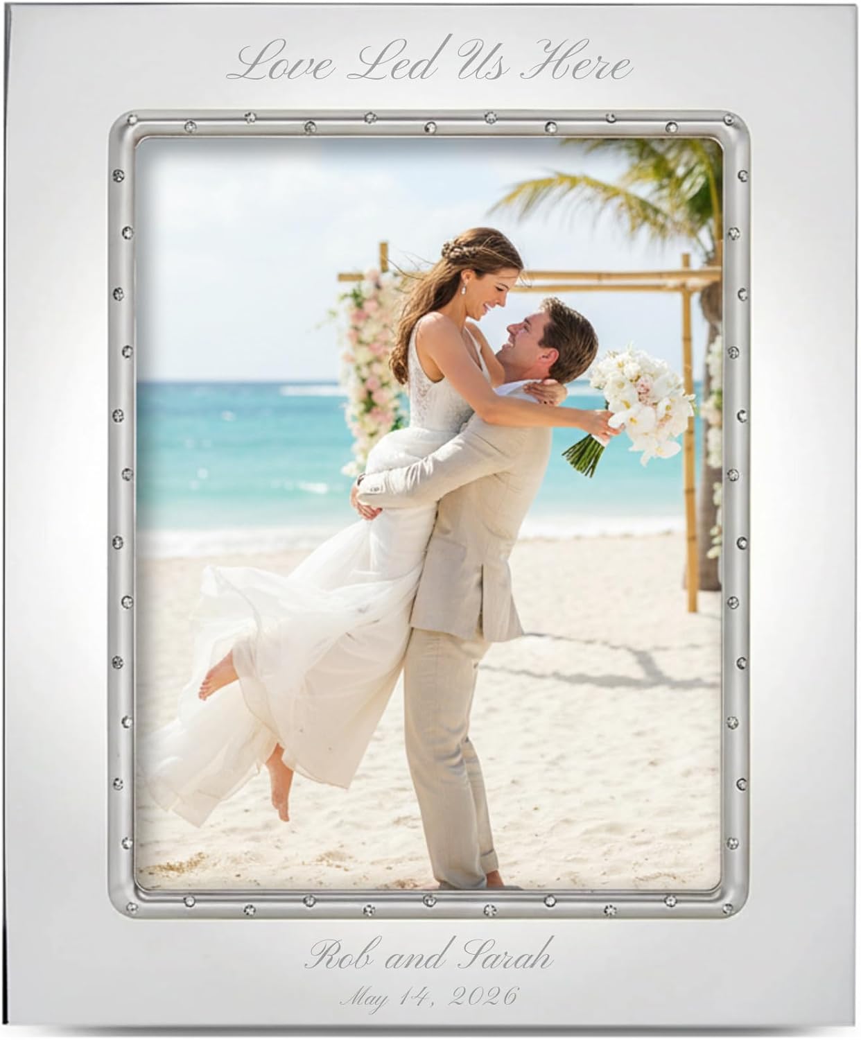 Lenox Devotion 8x10 Personalized Wedding Frame, Custom Engraved 8x10 Picture Frame for Wedding, Anniversary, Engagement, Accessories and Gifts for Bride and Groom