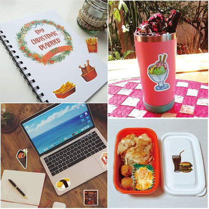 QTL Neon Stickers for Teens & Students Prizes, Waterproof Vinyl Party Favor Stickers, School Rewards, Water Bottle and Laptop, 50PCS - Colors A