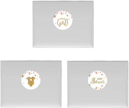 Andaz Press Blush Pink Gold Glitter Girl Baby Shower, Printable Table Tent Place Cards, 20-Pack, Seat Placement Cards Blank Place Cards For Table Settings Name Cards for Wedding, Graduation Food Cards - Colors A