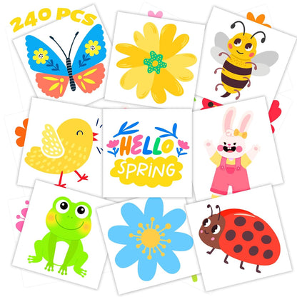 winthrop 240 Pcs Bulk Summer Temporary Tattoos for Kids, Individually Wrapped Safety Waterproof Tattoos, Best Choice for Hawaiian Luau Party Pool Beach Party Favors Classroom Matching Game, 60 Designs