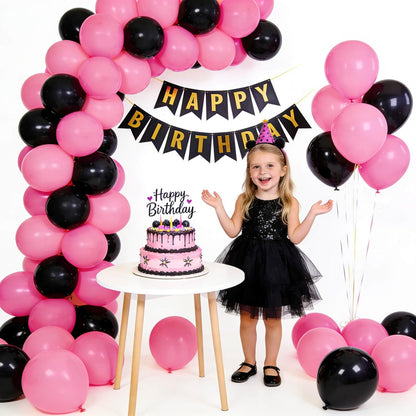110pcs Black Balloon 12 inch, Black Latex Balloons for Birthday Party Baby Shower Wedding(with 2 Ribbons). - Colors B