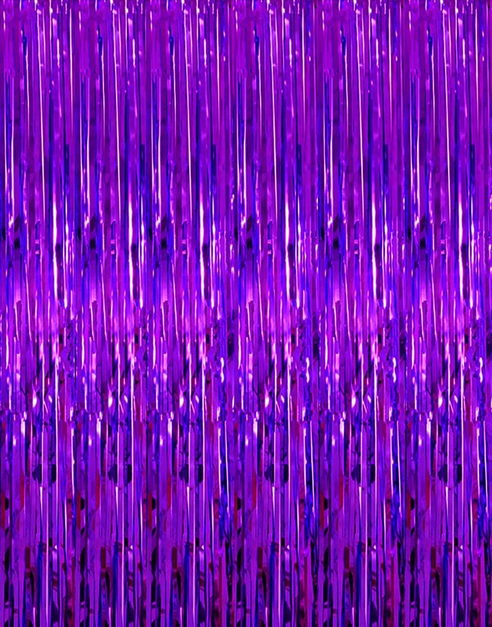 i-CHONY 2 Pcs 3.2ft x 8.2ft Champagne Gold Metallic Tinsel Foil Fringe Curtains Photo Booth Backdrop for Baby Shower Birthday Wedding Holiday Celebration Bachelorette Party Decorations
